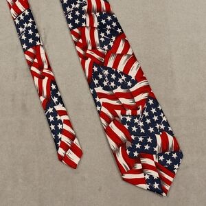 Sette & Bello Patriotic American Flag Men's Handmade Tie